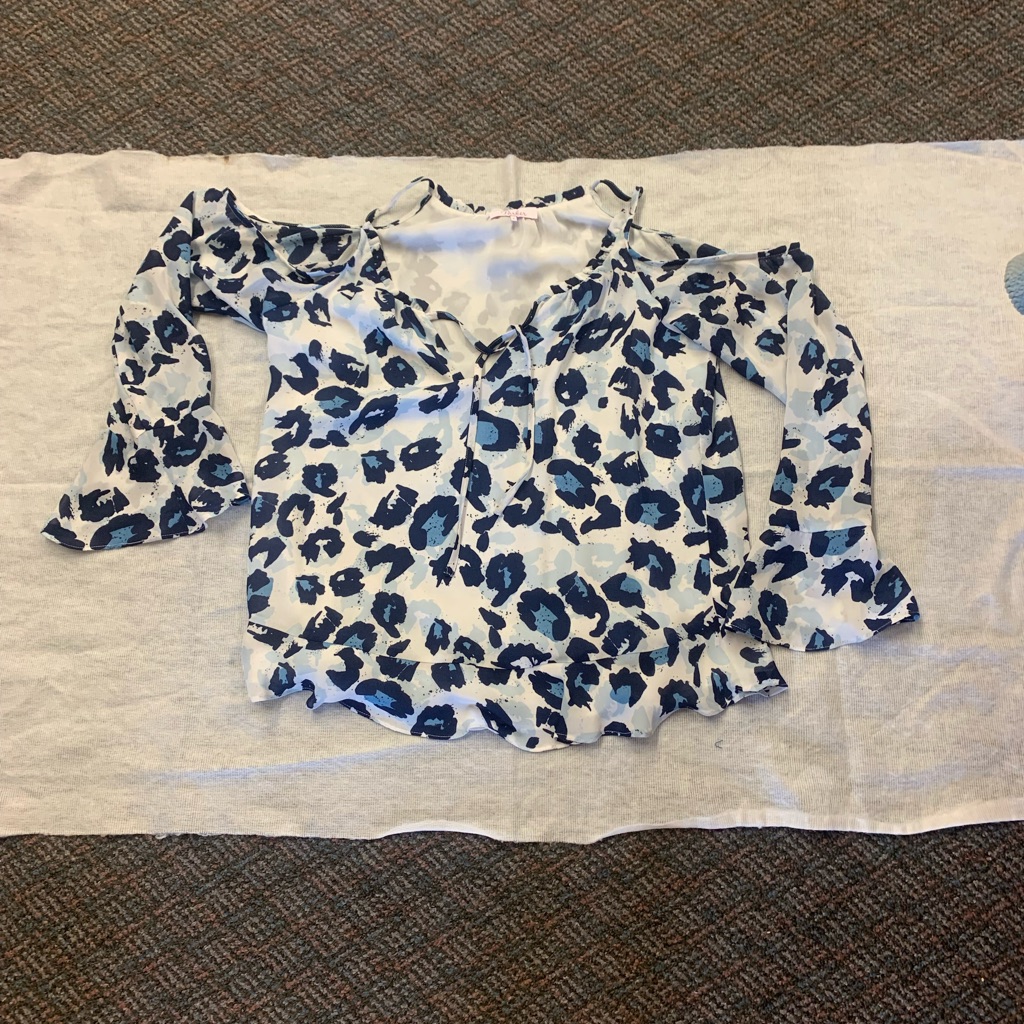 Parker Cold Shoulder, Fully Lined, Bell Sleeve, V Neck Blouse
